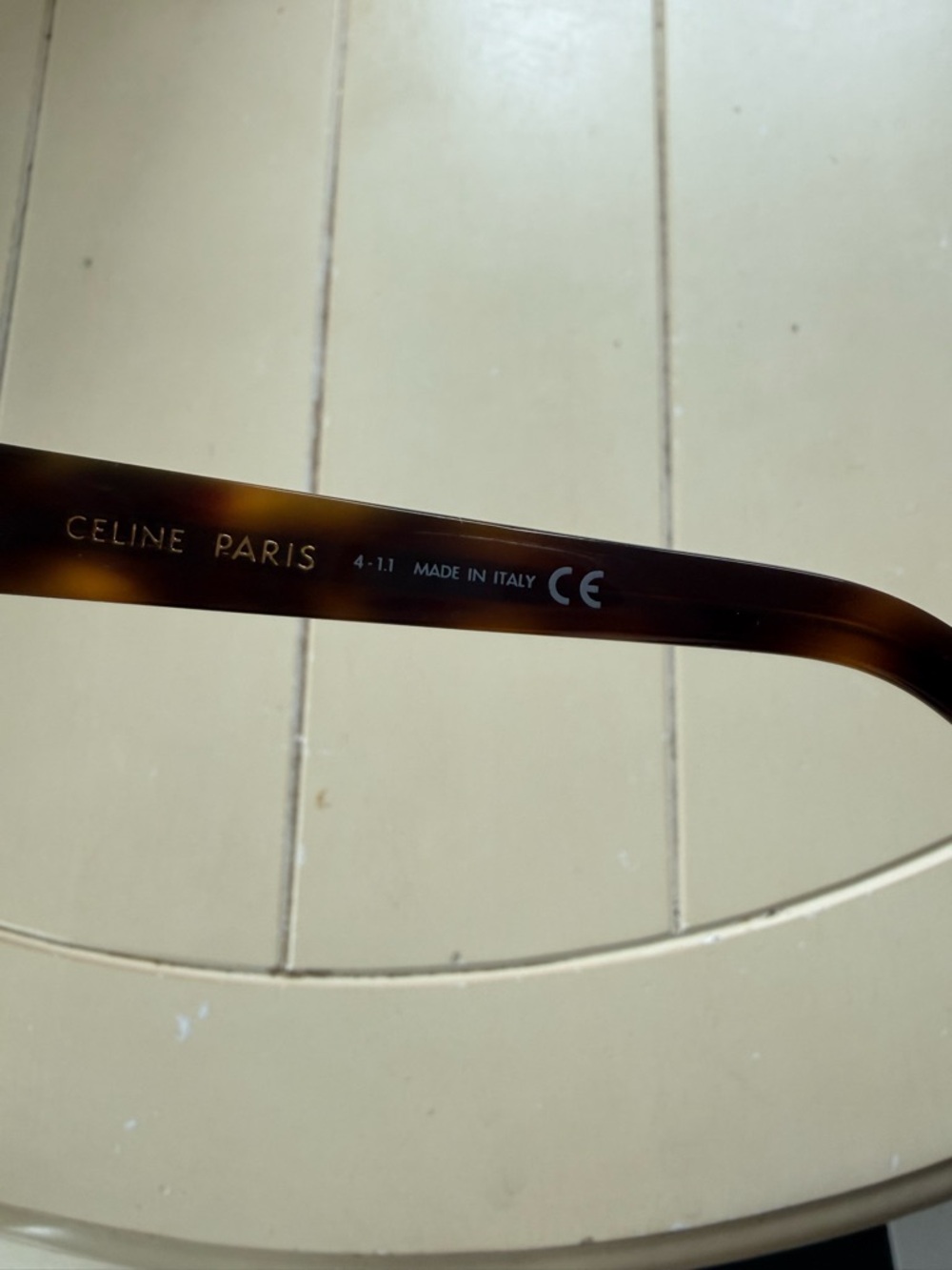 Celine Tortoiseshell Frame Sunglasses with Dark Green Lenses - Picture 4 of 8